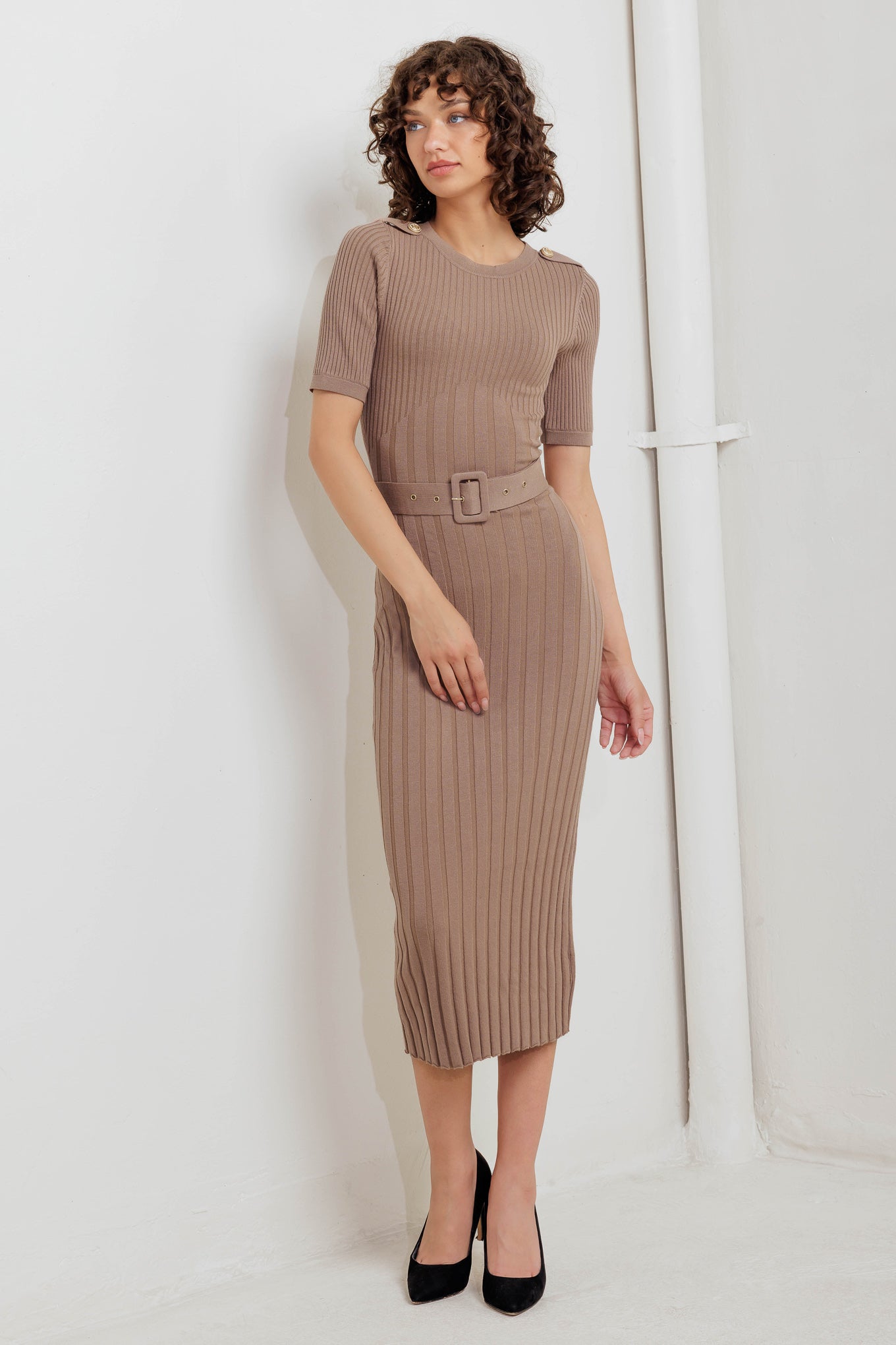 STRUCTURED CHIC SWEATER MIDI DRESS Flying Tomato